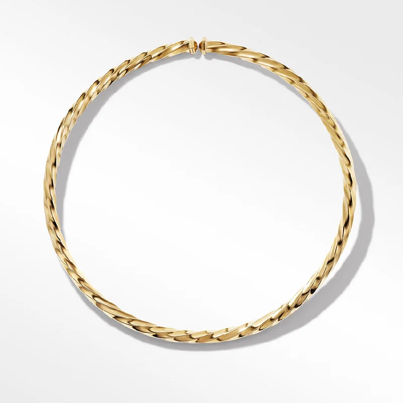 Light wood necklaces-David Yurman Cable Edge® Collar Necklace in Recycled 18ct Yellow Gold