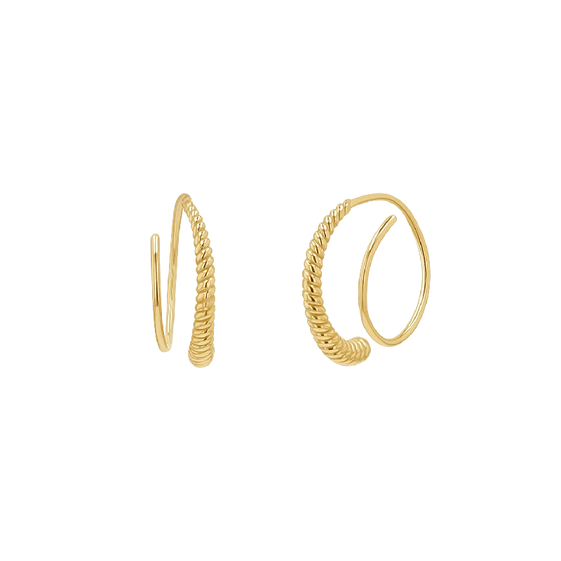 Coil knot earrings-Twist Coil Hoop Earrings