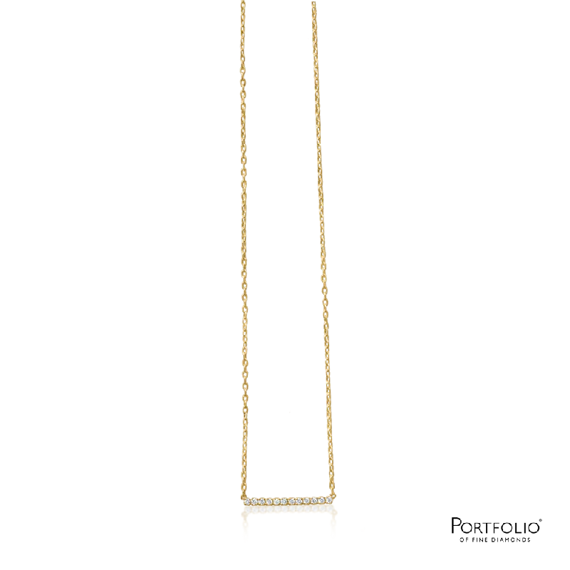 Patina bronze necklaces-0.30ct Diamond Yellow Gold Necklace