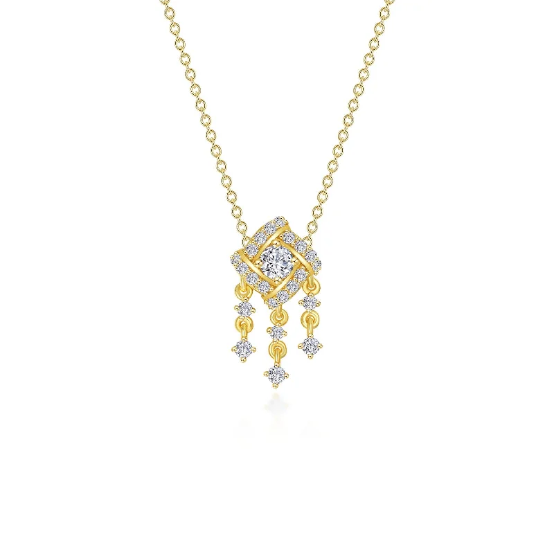 Crystal-twisted necklaces-Lafonn Classic Diamond Necklace N0319CLG20