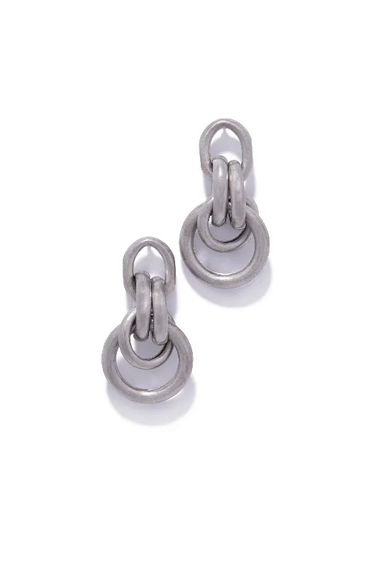 Classic flair earrings-Kenya Chain Link Earring - Silver