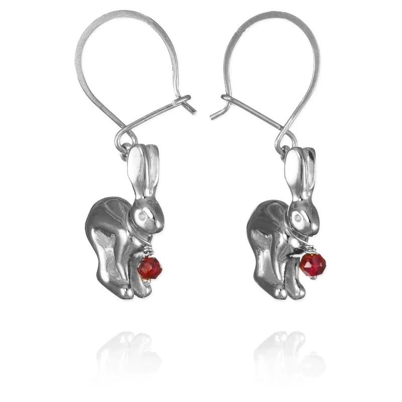 Agate drop earrings-Hare Hook Earrings