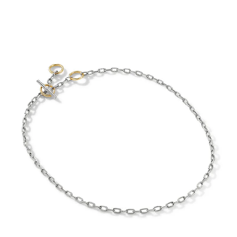 Lunar star necklaces-David Yurman DY Madison® Three Ring Chain Necklace with 18ct Yellow Gold