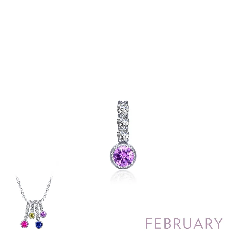 Playful bead necklaces-Lafonn Birthstone Round February Amethyst Necklace BP002AMP00