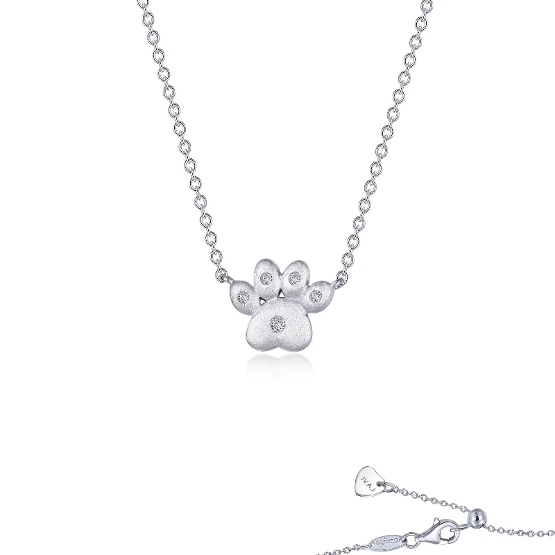 Lustrous pearl necklaces-Lafonn Precious Paws Diamond Necklace LV008CLP20