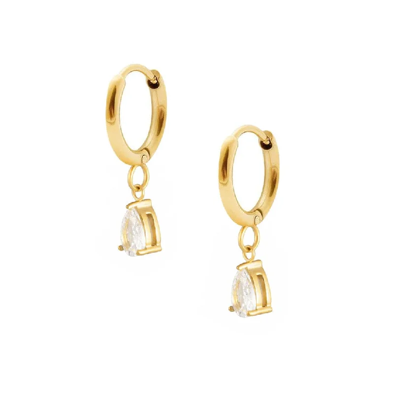 Alloy metal earrings-Una Hoop Earrings