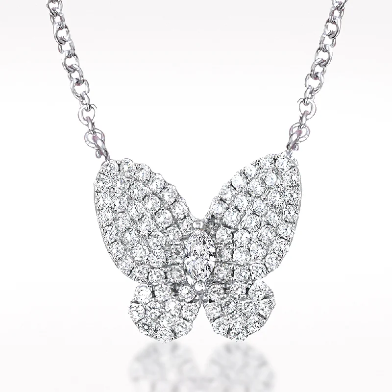 Fox charm necklaces-Essence 0.63ct Diamond White Gold Necklace