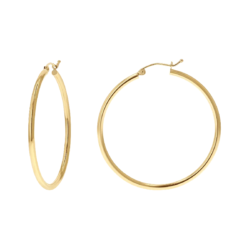 Cosmic glow earrings-2mm Gold Tube Hoop Earrings