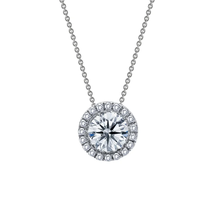 Raw woven necklaces-Lafonn Classic Round Diamond Necklace N2005CLP18