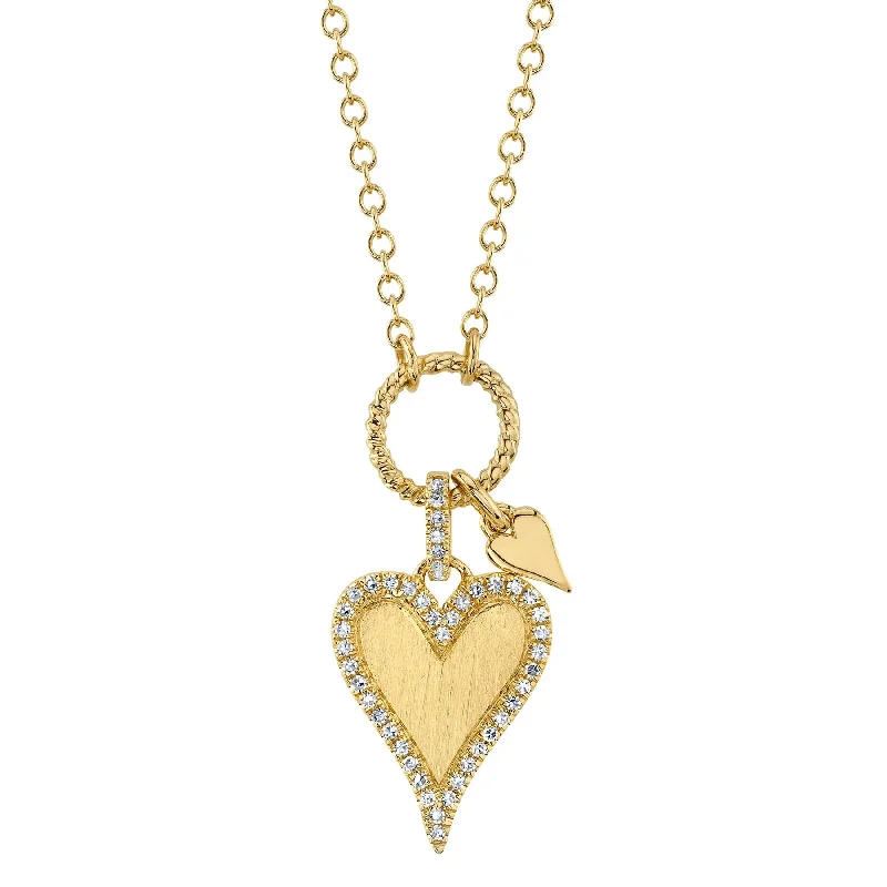 Tide shape necklaces-Diamond Double Heart Necklace 4690114