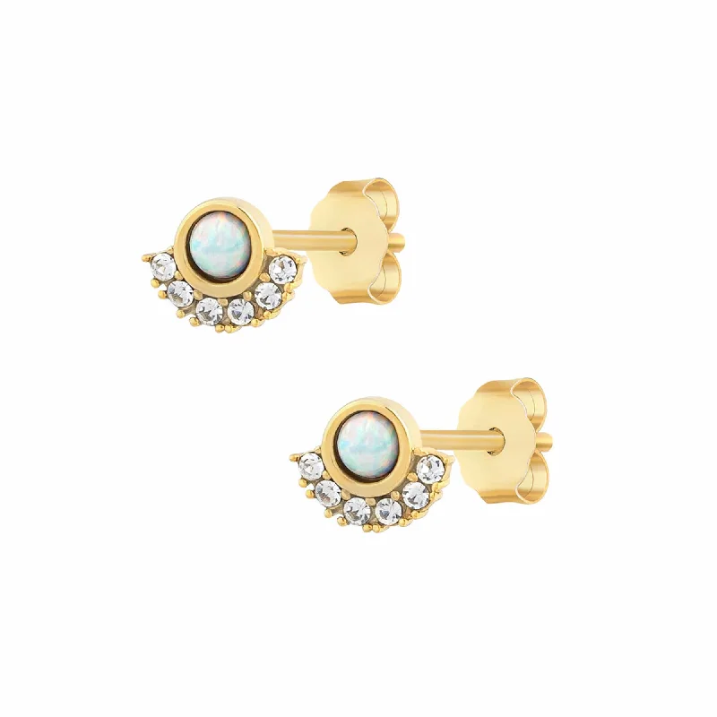 Agate drop earrings-Ayla Opal Stud Earrings