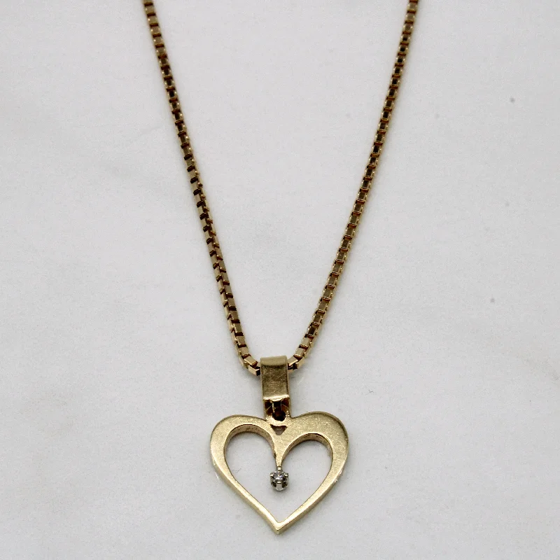 Overhand knot necklaces-Diamond Heart Pendant Necklace | 0.01ct | 20" |