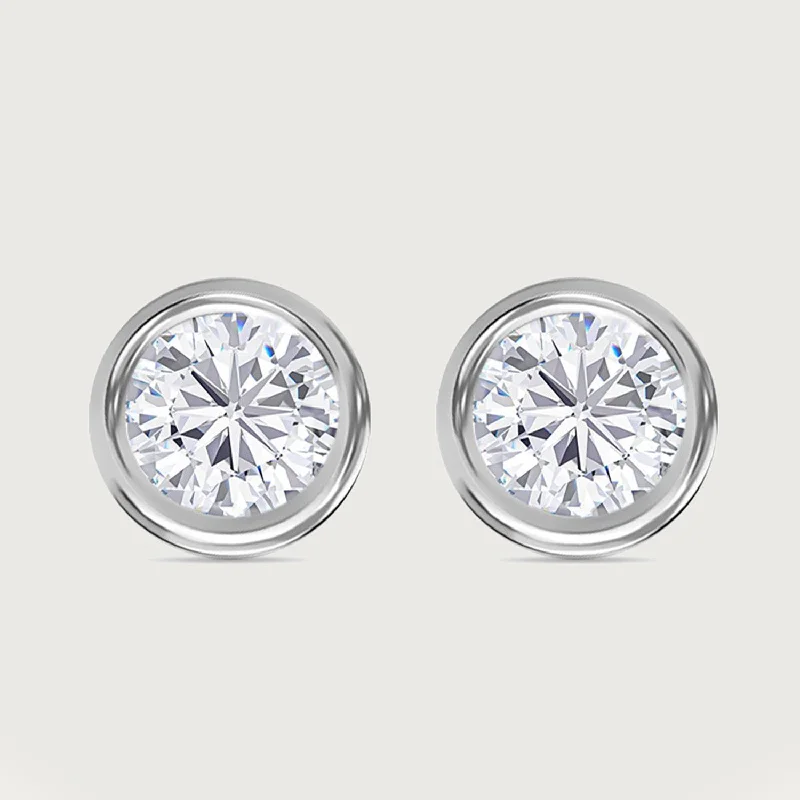 Sea theme earrings-Moissanite Solitaire Sleep Earrings