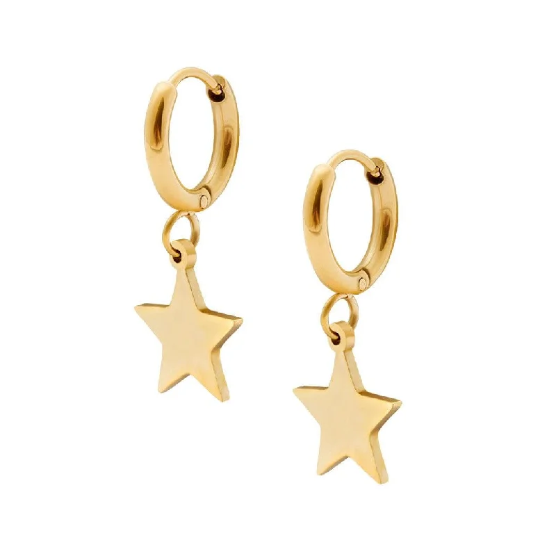 Polished art earrings-Stargirl Hoop Earrings