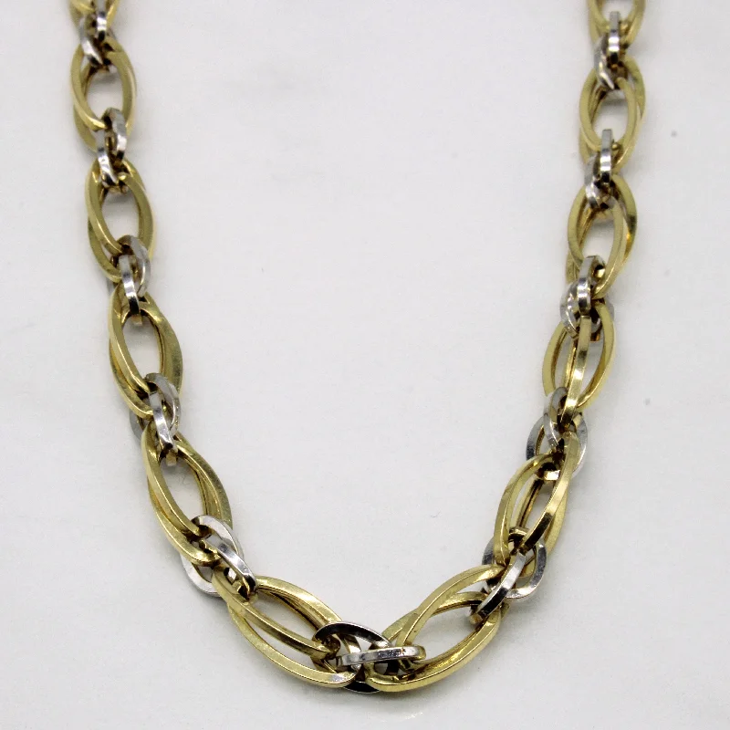 Topaz necklaces-14k Two Tone Gold Necklace | 20" |