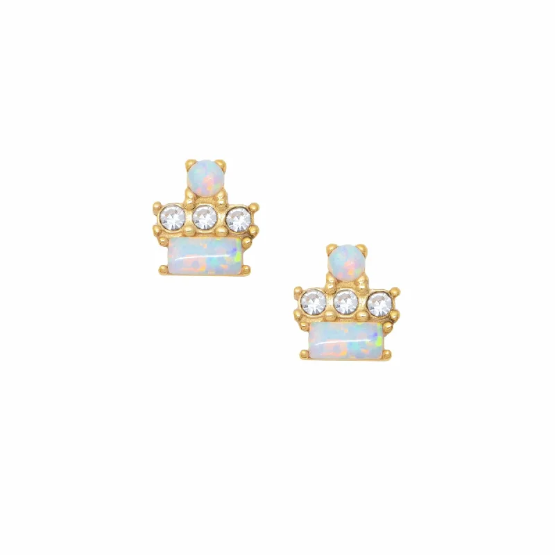 Light clay earrings-Evita Opal Stud Earrings