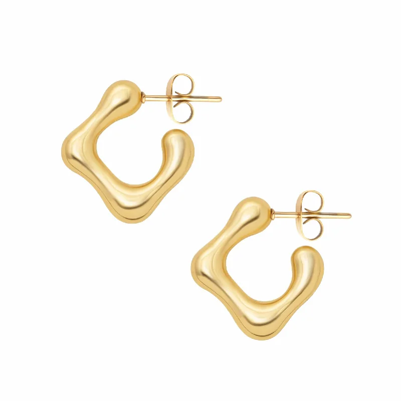 Smooth drop earrings-Tina Hoop Earrings