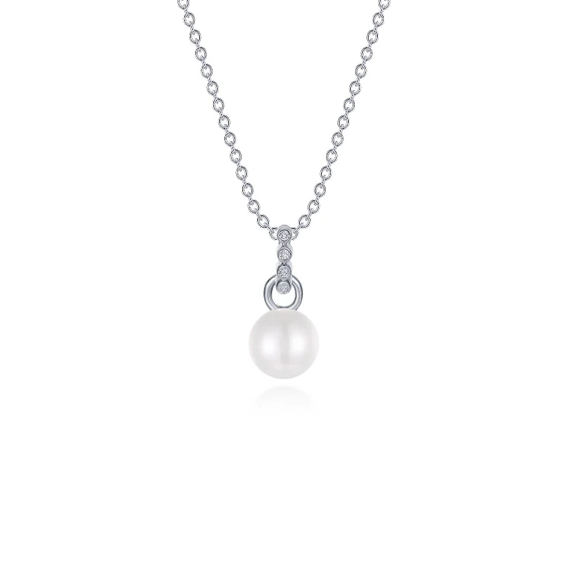 Quartz healing necklaces-Lafonn Classic Pearl Necklace P0295PLP20