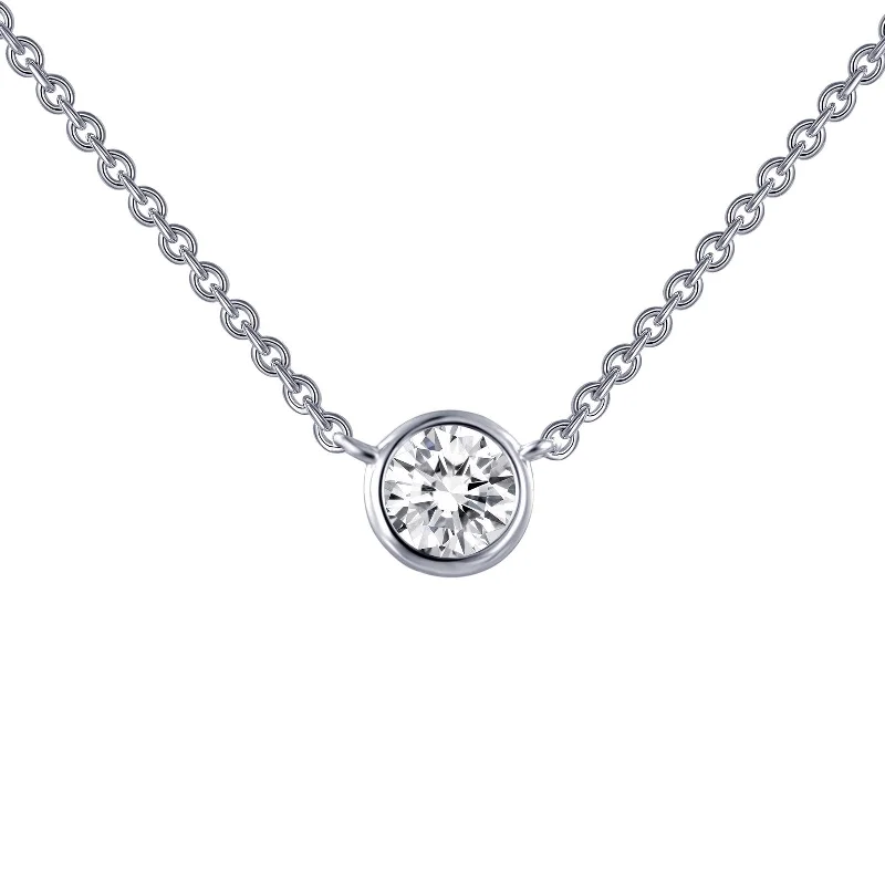 Snap clasp necklaces-Lafonn Classic Round Diamond Necklace N0030CLP18