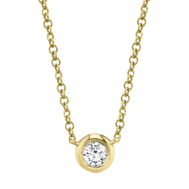 Classic style necklaces-Diamond Solitaire Necklace 4690116