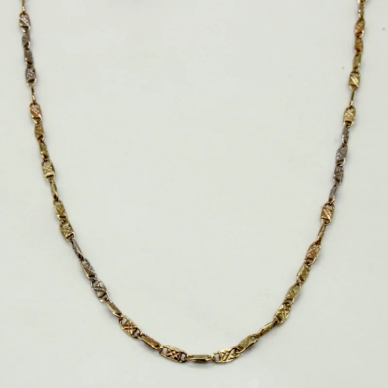 Topaz necklaces-14k Multi Tone Bar Link Necklace | 18" |