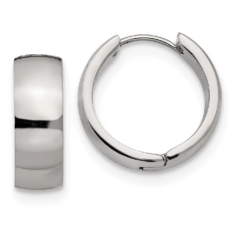 Soft cord earrings-Stainless Steel Hinged Hoop Earrings