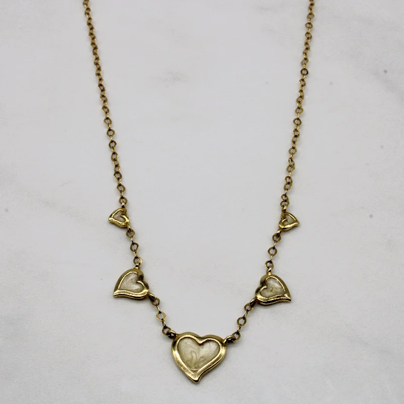 Textured disc necklaces-Pliqué a Jour Enamel Heart Necklace | 16" |