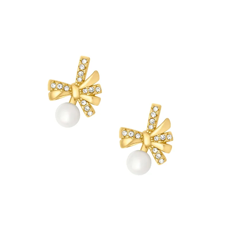 Heavy ring earrings-Miyan Bow Stud Earrings