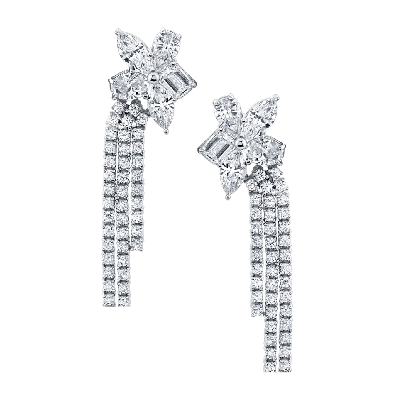 Tiered drop earrings-Shooting Star 4 Carat Diamond Earrings