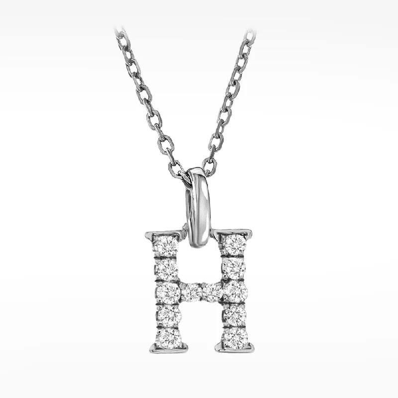 Crystal-twisted necklaces-Love Letters H Necklace