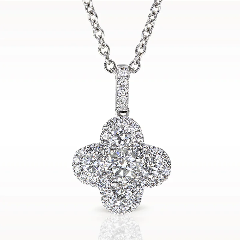 Light wood necklaces-Illusion 0.74ct Diamond White Gold Necklace