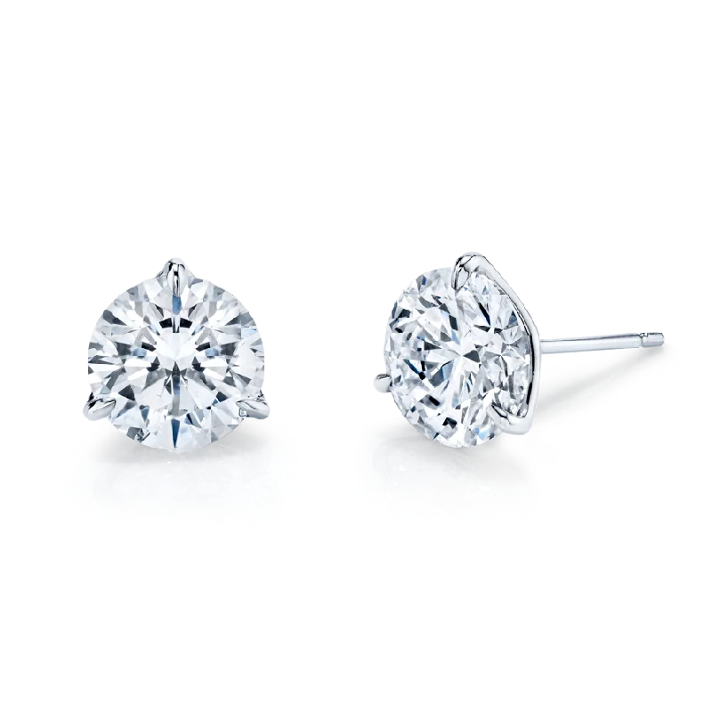 Clear crystal earrings-Norman Silverman Signature Diamond Studs