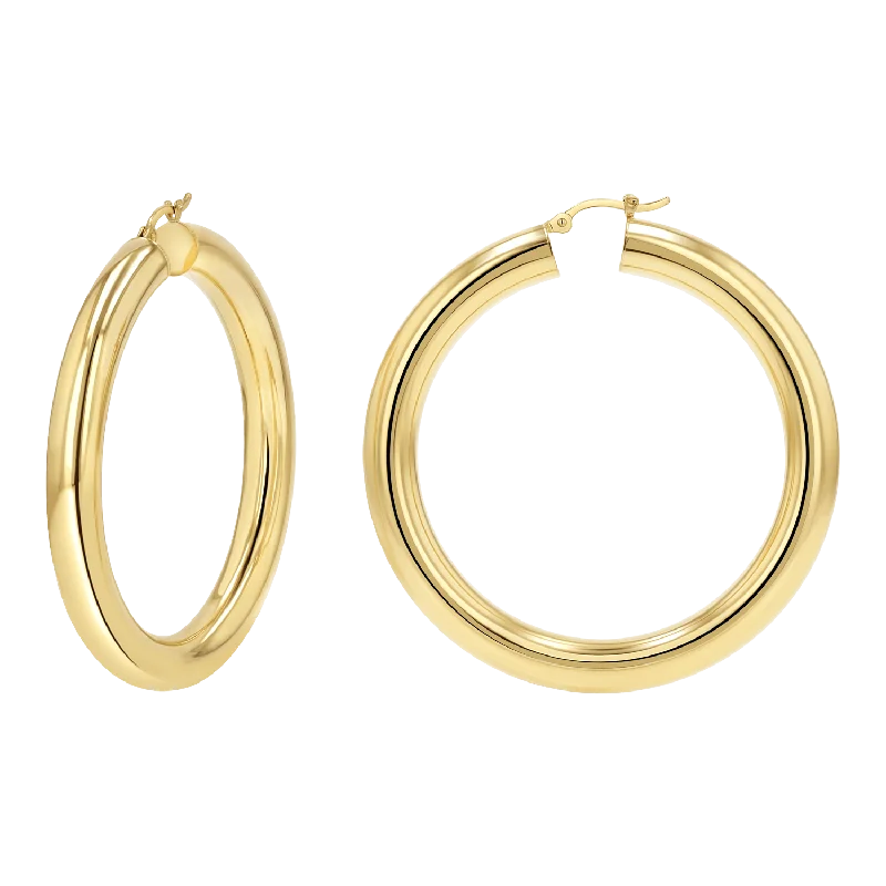 Wanderer feather earrings-6mm Grand Tube Hoop Earrings