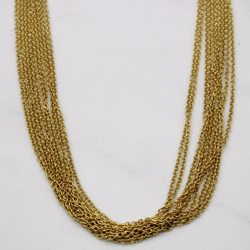 Tiered chain necklaces-18k Yellow Gold Tiered Chain Necklace | 17" |