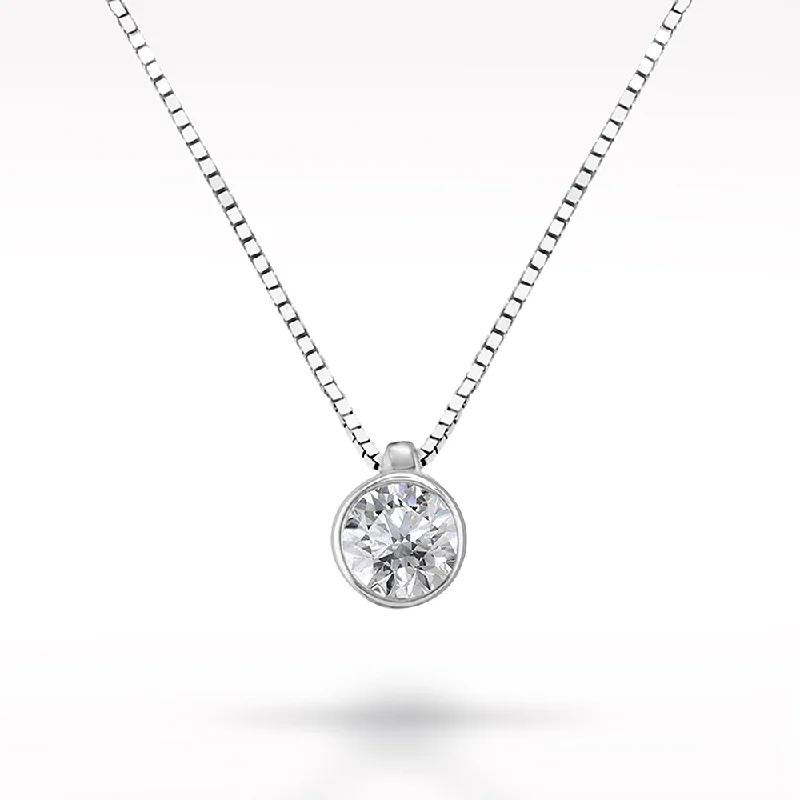 Drape-style necklaces-Love Diamonds 0.20ct Diamond White Gold Necklace