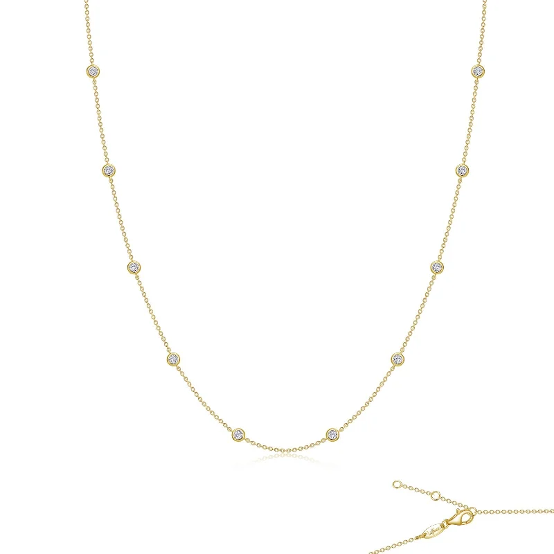 Stamped monogram necklaces-Lafonn Stackables Diamond Necklace N0008CLG18