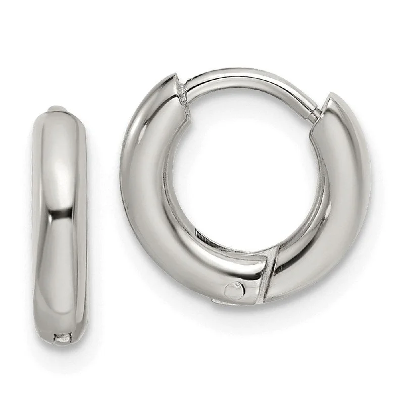 Tide drop earrings-Stainless Steel Polished 2.5mm Hinged Hoop Earrings