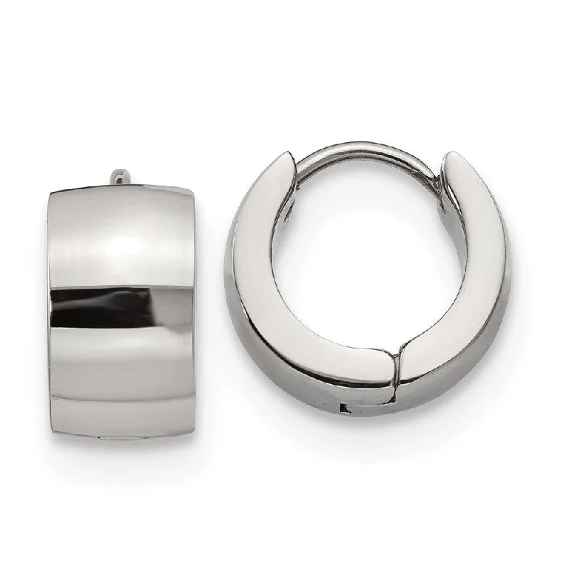 Soft clay earrings-Stainless Steel Polished 7.0mm Hinged Hoop Earrings