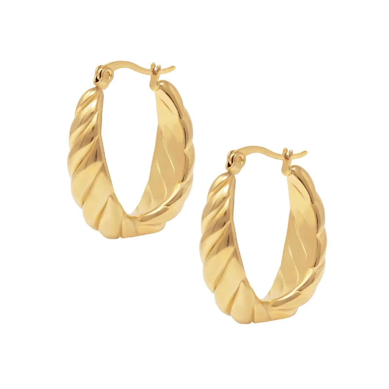 Solid statement earrings-Honey Hoop Earrings