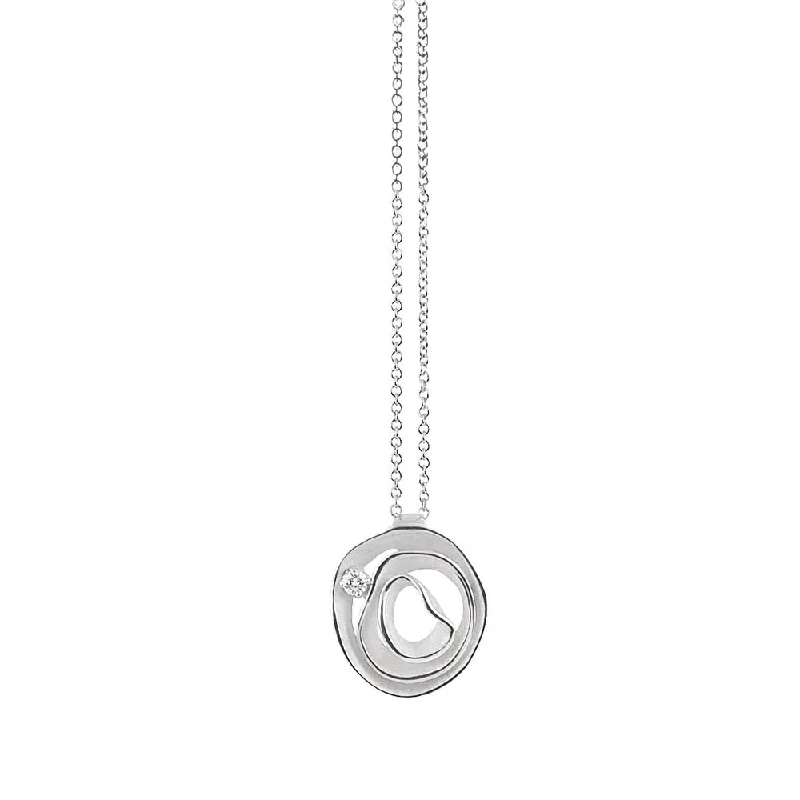 Angled design necklaces-Cammilli Dune Necklace 18ct White Ice Gold with Diamonds