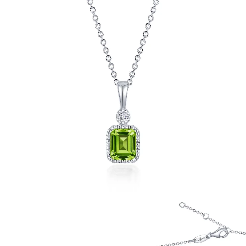 Oval pendant necklaces-Lafonn Birthstone Emerald August Peridot Necklace BP009PDP20