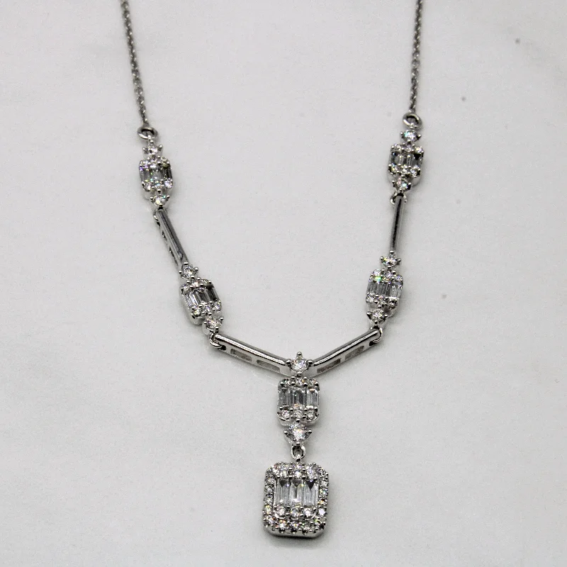 Subtle filigree necklaces-Diamond Cocktail Necklace | 0.77ctw | 18" |