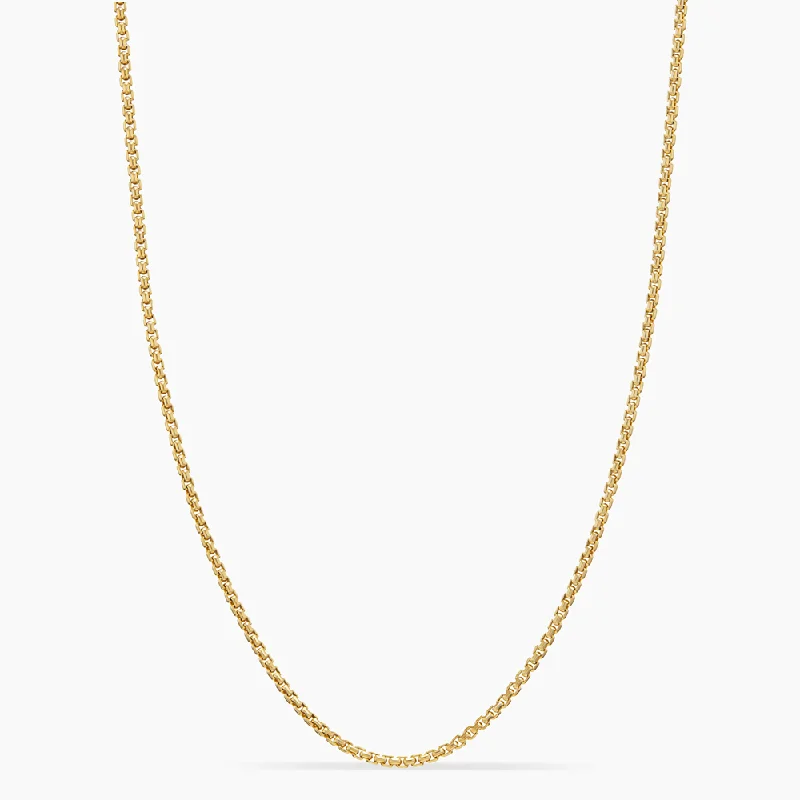 Mesh choker necklaces-David Yurman Box Chain Necklace in 18ct Yellow Gold