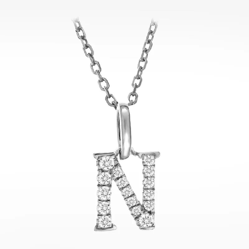 Stamped monogram necklaces-Love Letters N Necklace