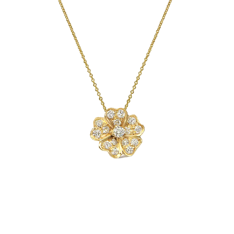 Fox charm necklaces-Flora 0.33ct Diamond Yellow Gold Necklace