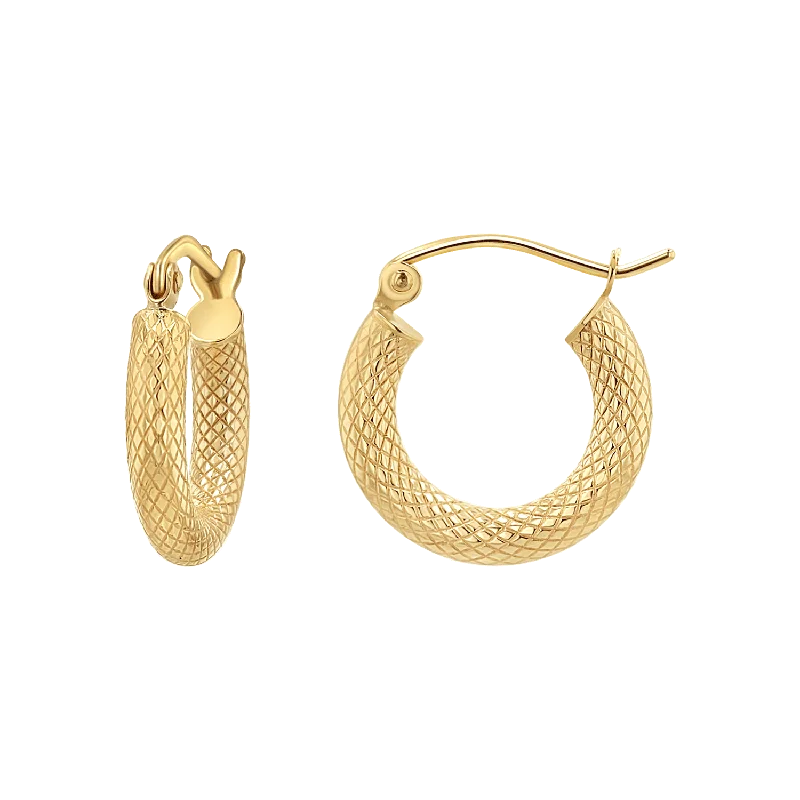 Rough texture earrings-Serpentine Hoop Earrings