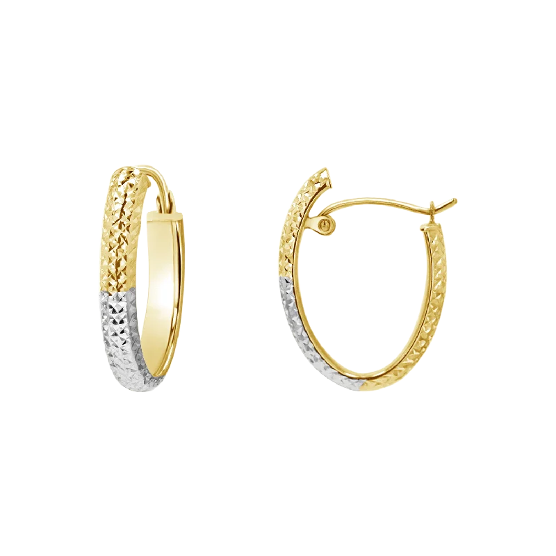 Topaz stone earrings-Lumi Two-tone Hoop Earrings