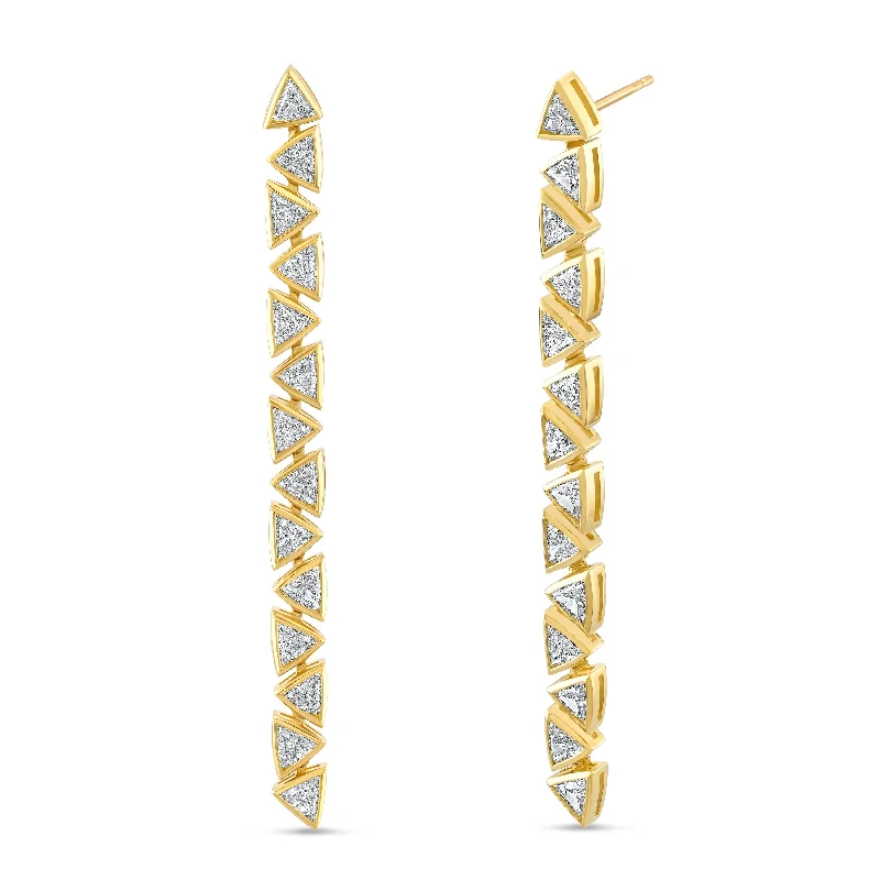 Bamboo style earrings-Linear Radiance Drops