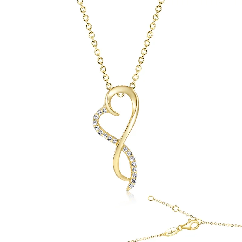 Glossy gold necklaces-Lafonn Classic Diamond Necklace P0151CLG18