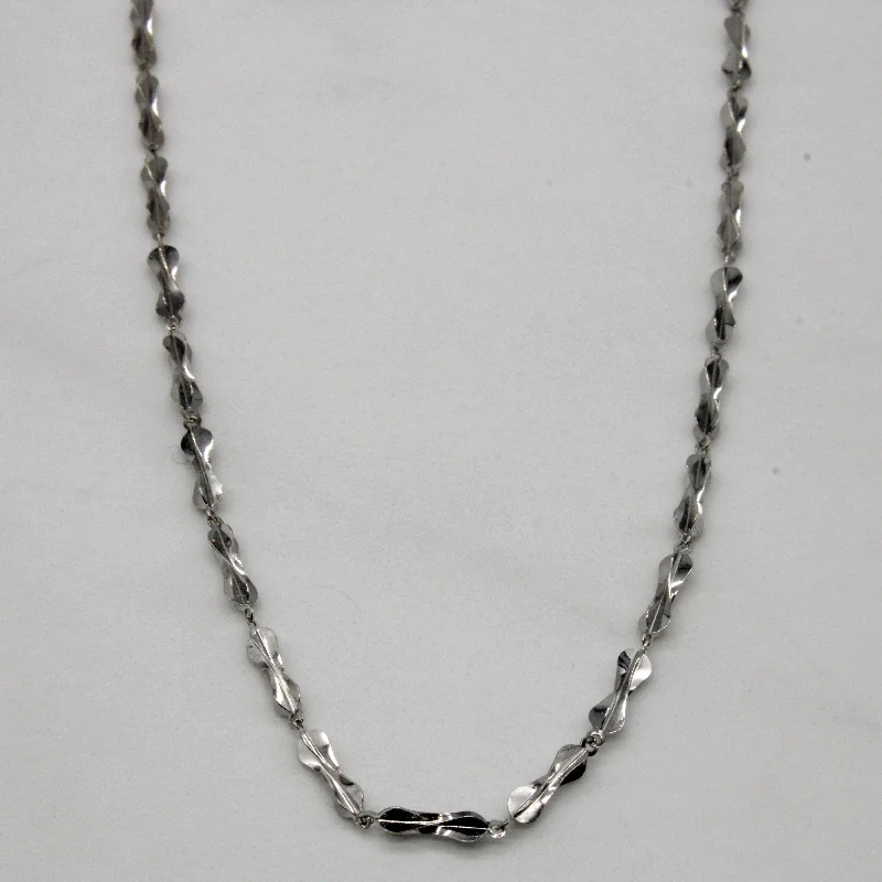 Heavy bib necklaces-18k White Gold Bar Link Necklace | 16" |